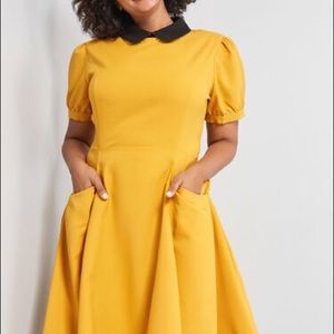 Modcloth Retro etiquette gold dress 2x
